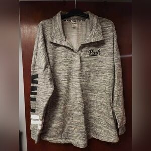 PINK Victoria's Secret Heathered Gray Pullover With Pockets